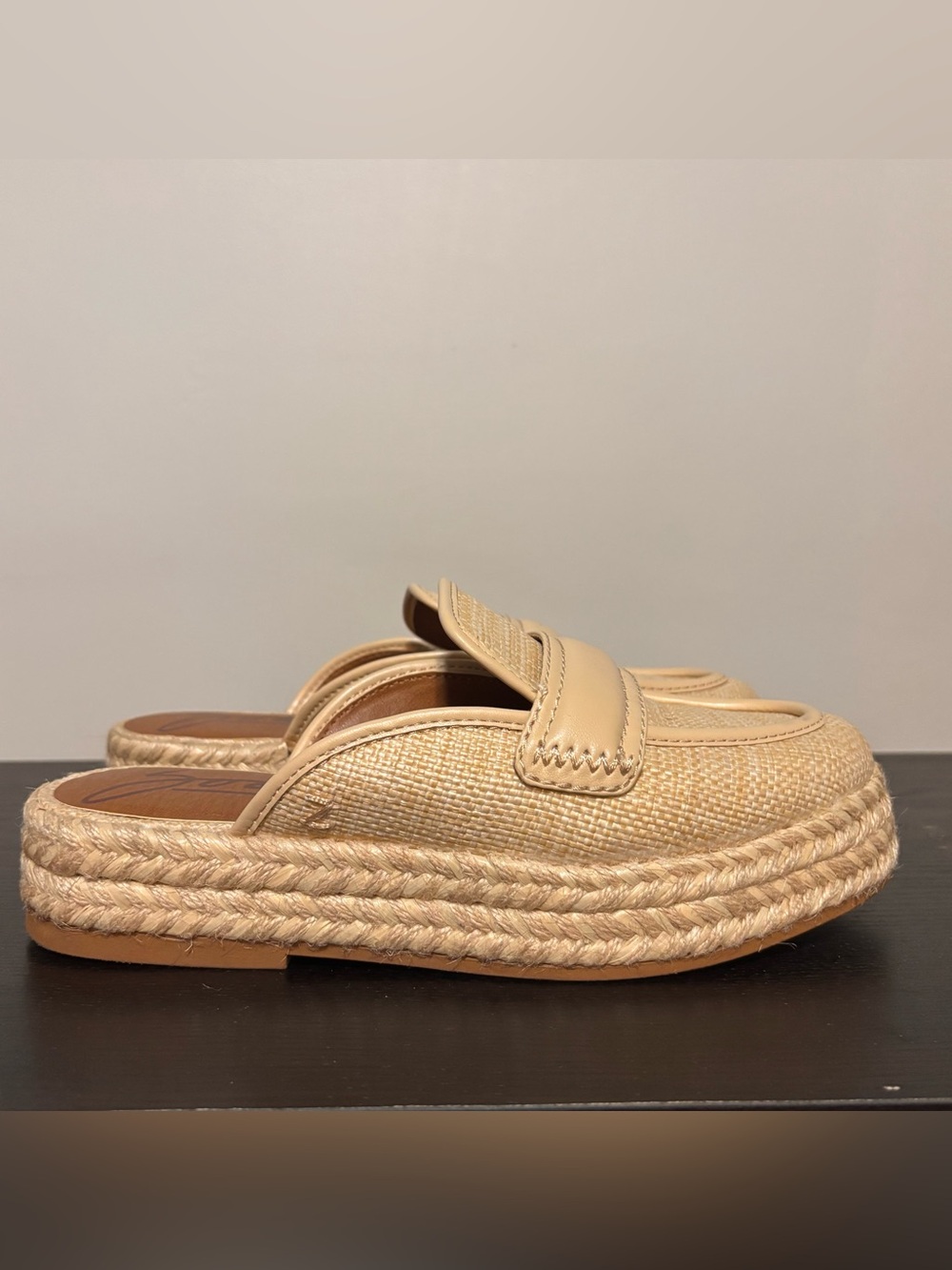 Zodiac Beige Woven Espadrille Mule | Womens Size 8 1/2